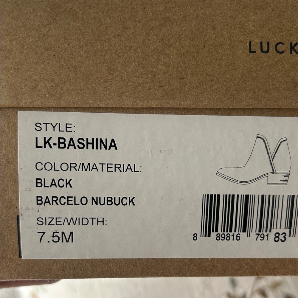 LUCKY BRAND🖤Black Suede Leather Ankle Booties Size 7.5 - Picture 12 of 14